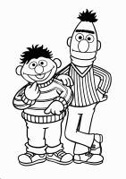 A coloring page of sesame street